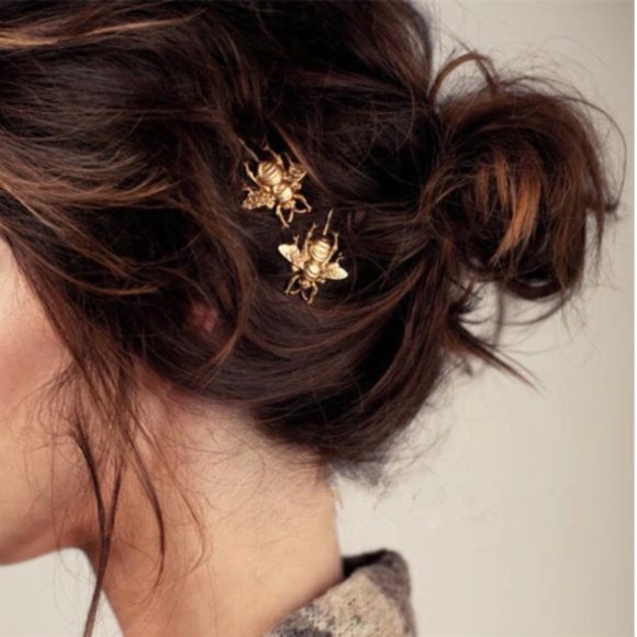 Anthropologie Accessories - "Bee-autiful" Vintage Bee Gold Nature Hair Pins